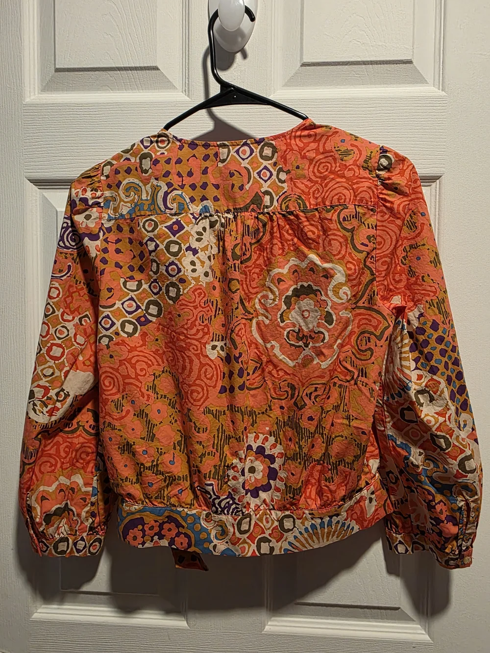 Women's Floral Wrap Top - Coral Multicolor